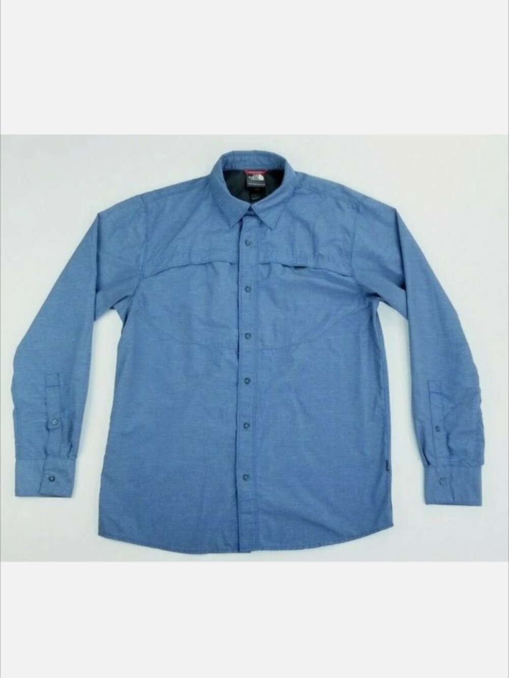 The North Face Men's Blue Check Outdoors Metal Snap Hook & Loop Pockets M